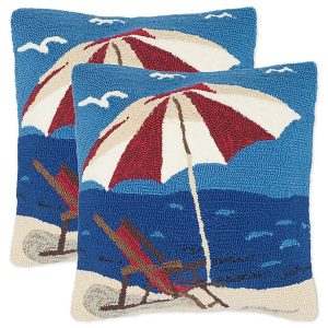 safavieh beach lounge pillow marine/red (set of 2)