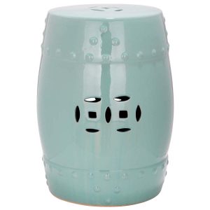 light aqua modern ming garden stool | safavieh acs4516