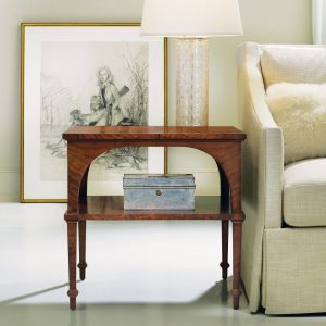 classical end table with shelf walnut | modern history mh577f01